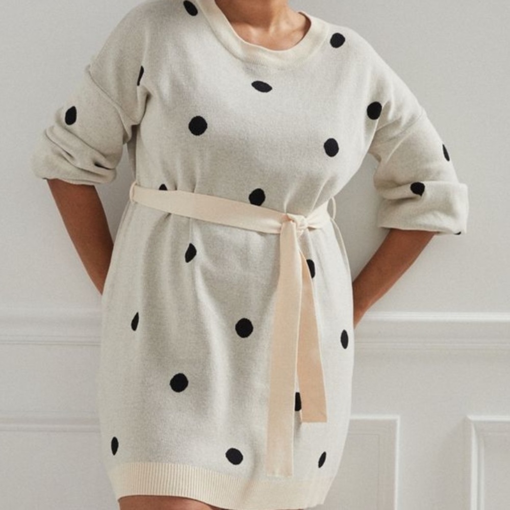 Anthropologie Polka Dot Dress 1X NWT